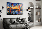 Istanbul Bosphorus Bridge Kandinsky Style Glass Wall Art