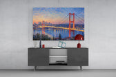 Istanbul Bosphorus Bridge Monet Style Glass Wall Art