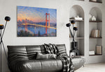 Istanbul Bosphorus Bridge Monet Style Glass Wall Art