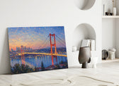 Istanbul Bosphorus Bridge Monet Style Glass Wall Art