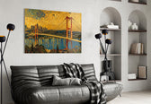 Istanbul Bosphorus Bridge Klimt Style Glass Wall Art