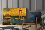 Istanbul Bosphorus Bridge Klimt Style Glass Wall Art