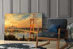 Istanbul Bosphorus Bridge Turner Style Glass Wall Art