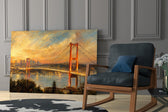 Istanbul Bosphorus Bridge Turner Style Glass Wall Art