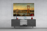 Istanbul Bosphorus Bridge Da Vinci Style Glass Wall Art