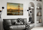 Istanbul Bosphorus Bridge Da Vinci Style Glass Wall Art