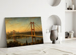 Istanbul Bosphorus Bridge Da Vinci Style Glass Wall Art
