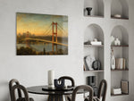 Istanbul Bosphorus Bridge Da Vinci Style Glass Wall Art