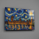 Big Ben Westminster Van Gogh Style Glass Wall Art