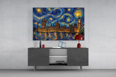 Big Ben Westminster Van Gogh Style Glass Wall Art