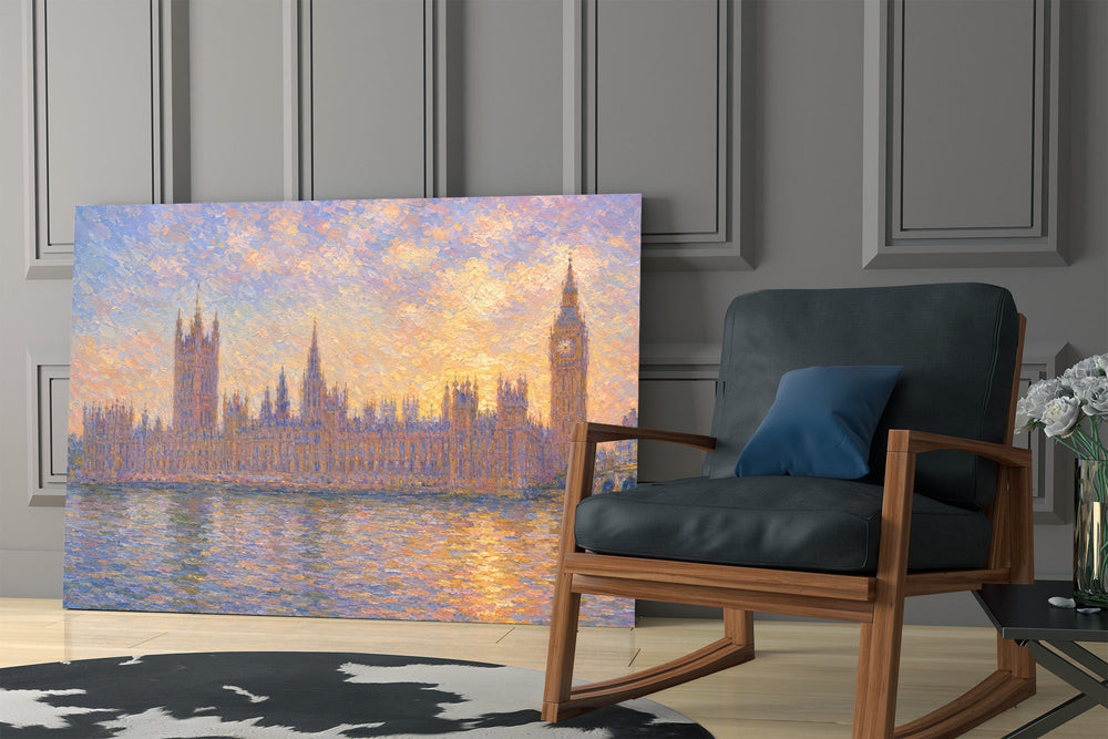 Big Ben Westminster Monet Style Glass Wall Art