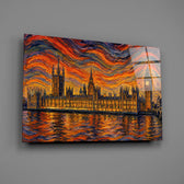 Big Ben Westminster Munch Style Glass Wall Art