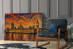 Big Ben Westminster Munch Style Glass Wall Art