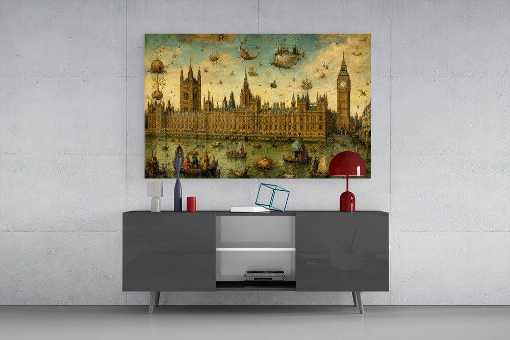Big Ben Westminster Bosch Style Glass Wall Art