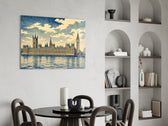 Big Ben Westminster Hokusai Style Glass Wall Art