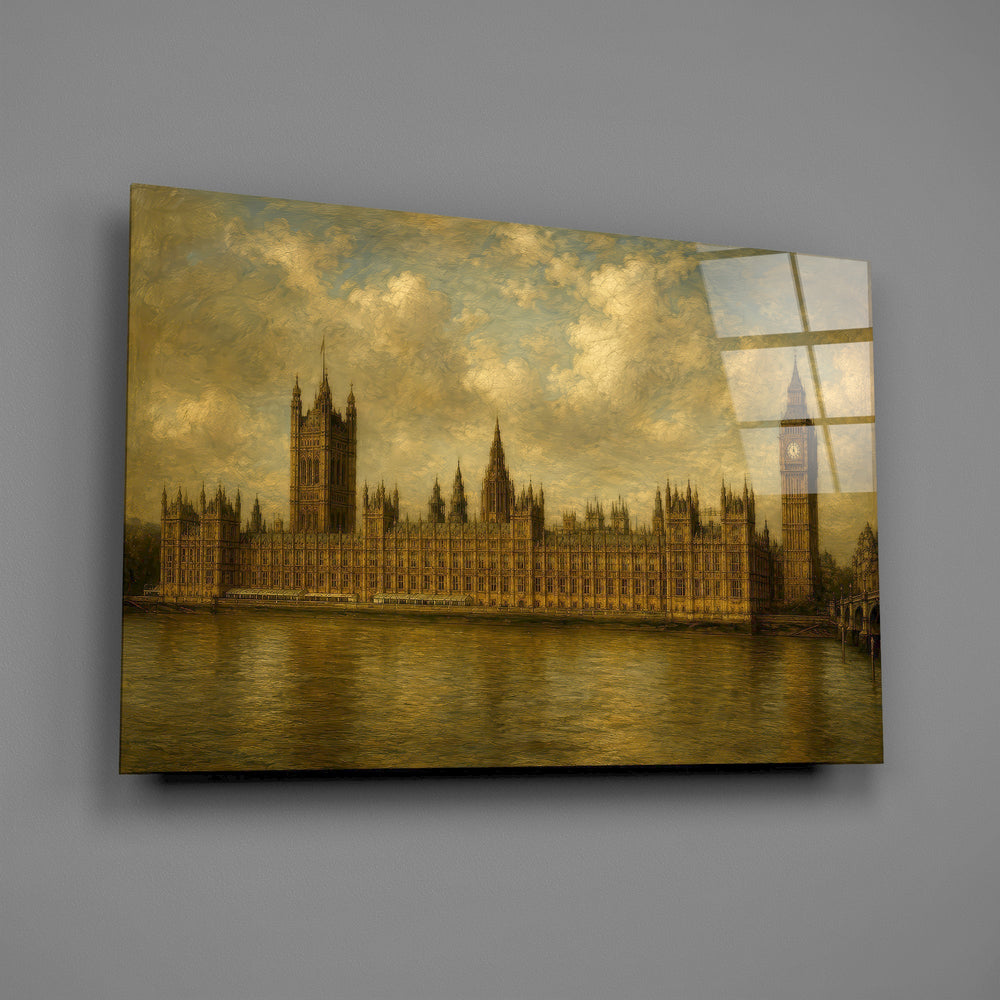 Big Ben Westminster Da Vinci Style Glass Wall Art