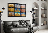 Pyramids of Giza Nine Painting Styles Collage Glass Wall Art