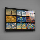 Statue of Liberty Nine Painting Styles Collage Glass Wall Art