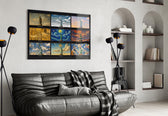 Statue of Liberty Nine Painting Styles Collage Glass Wall Art
