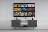 Statue of Liberty Nine Painting Styles Collage Glass Wall Art