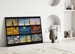 Statue of Liberty Nine Painting Styles Collage Glass Wall Art