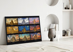 Sagrada Familia Nine Painting Styles Collage Glass Wall Art