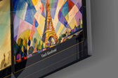 Eiffel Tower Nine Painting Styles Collage Glass Wall Art