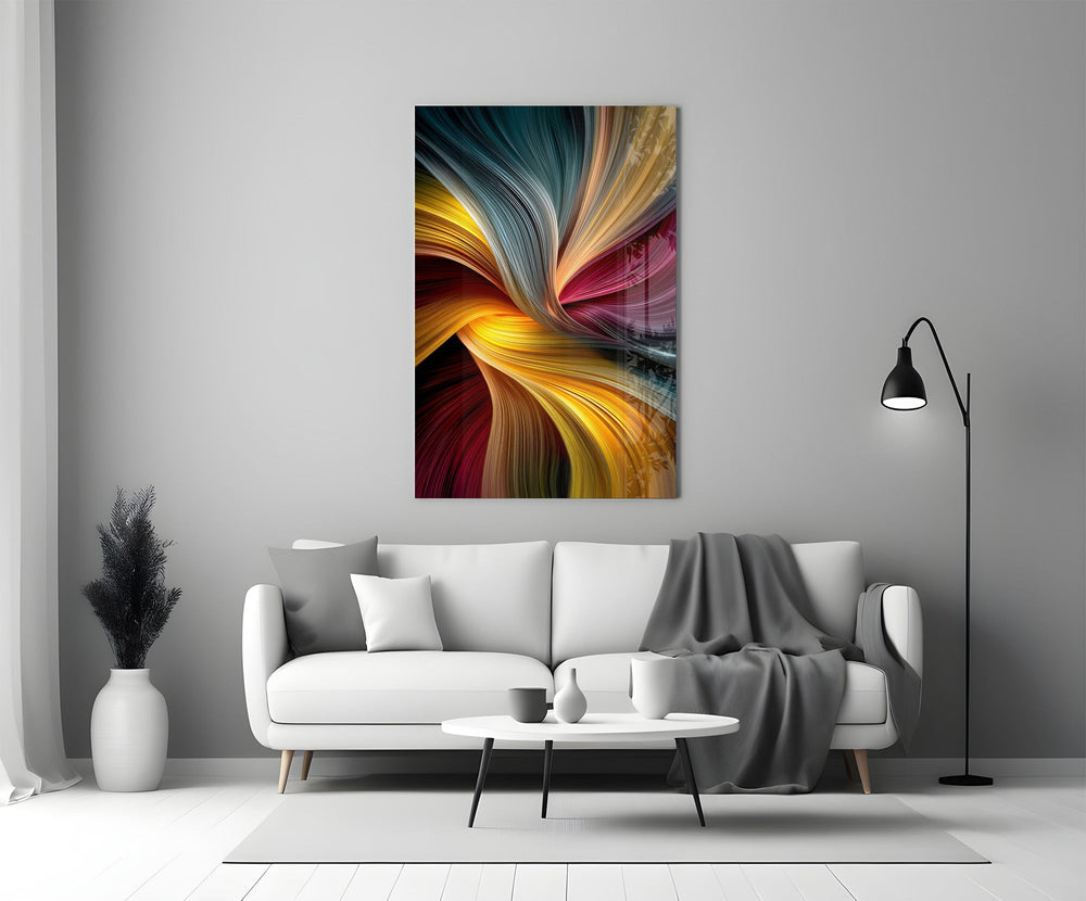 Silken Colour Vortex Abstract Glass Wall Art
