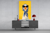 Goose in Headscarf and Sunglasses Pop Art Glass Wall Art