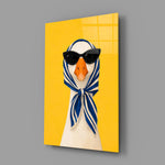 Goose in Headscarf and Sunglasses Pop Art Glass Wall Art