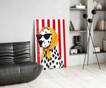 Dalmatian in Polka Dot Headscarf Pop Art Glass Wall Art