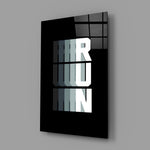 Run Motion Blur Typography Glass Wall Art