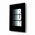 Run Motion Blur Typography Glass Wall Art