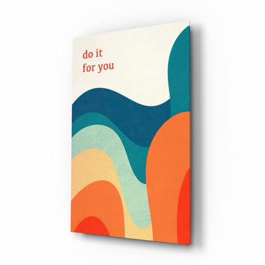 Do It For You Retro Wave Colour Block Glass Wall Art