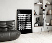 Positive Mirrored Repeat Typography Glass Wall Art
