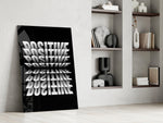Positive Mirrored Repeat Typography Glass Wall Art
