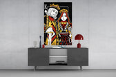 King and Queen of Spades Playing Card Glass Wall Art