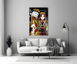 King and Queen of Spades Playing Card Glass Wall Art