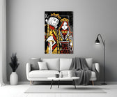 King and Queen of Spades Playing Card Glass Wall Art