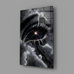 Cosmic Eye Starburst and Clouds Glass Wall Art