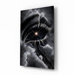 Cosmic Eye Starburst and Clouds Glass Wall Art