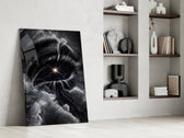 Cosmic Eye Starburst and Clouds Glass Wall Art
