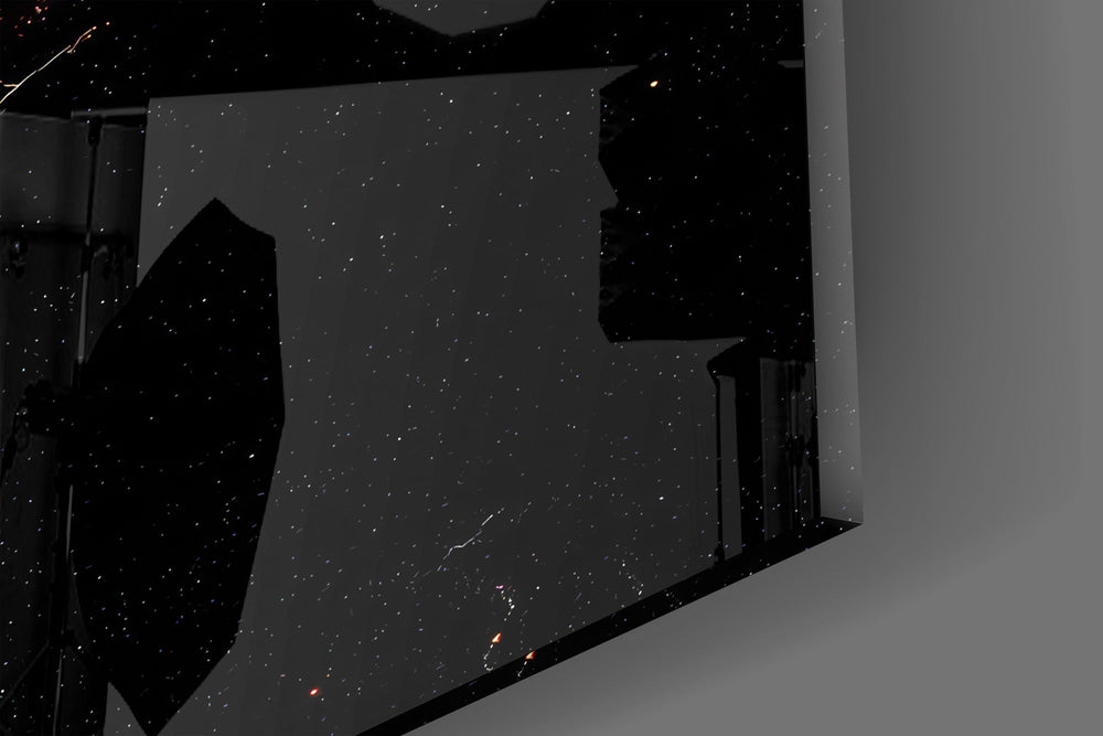 Golden Rift Lightning Nebula Glass Wall Art
