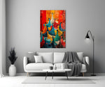 Dancing Women Mosaic Colour Glass Wall Art