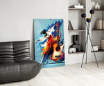 Dancer and Guitar Splash Painting Glass Wall Art