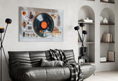 Transparent Turntable Record Player Glass Wall Art