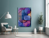 Velvet Rounded Shapes Purple Abstract Glass Wall Art