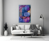 Velvet Rounded Shapes Purple Abstract Glass Wall Art