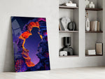Glowing Lava Arch Surreal Landscape Glass Wall Art