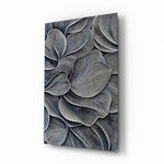 Silver Petal Layers Monochrome Glass Wall Art